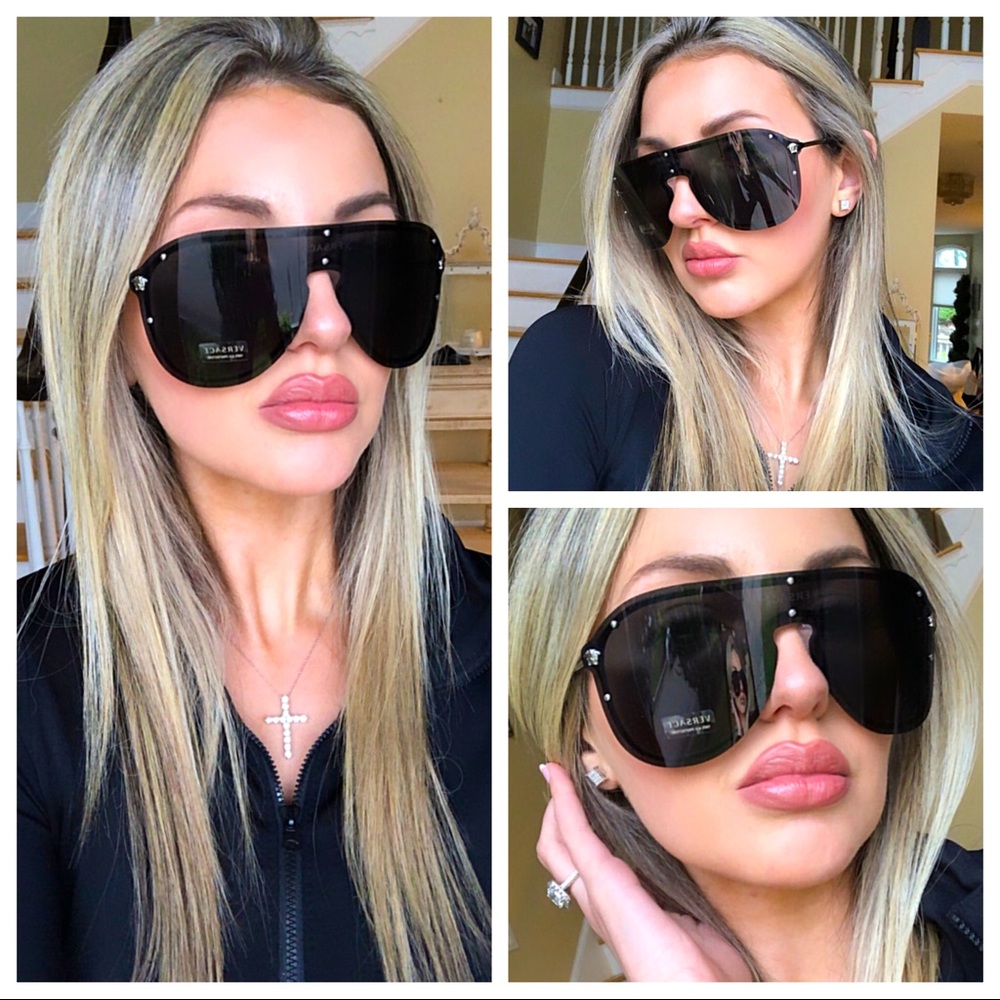 🔥NEW LUXURY VERSACE SHIELD SUNGLASSES 🔥